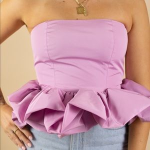 PINK PEPLUM TOP